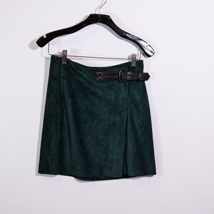 Reiss Dark Green Mini Skirt with Black Belt